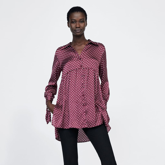 Nwt Zara Size Xs Oversized Polka Dot 
